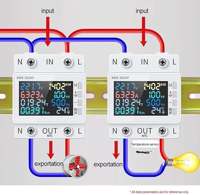 LCD Digital Energy Meter, Single Phase Energy Meter, Din Rail Electricity Usage - Image 2