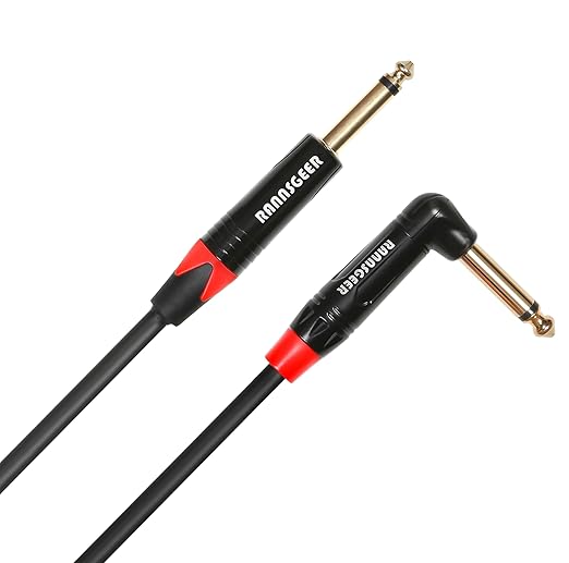 Rannsgeer 2 Pack 1/4 Inch TS Right Angle to 1/4 Inch TS 3 Feet Cable - Image 2
