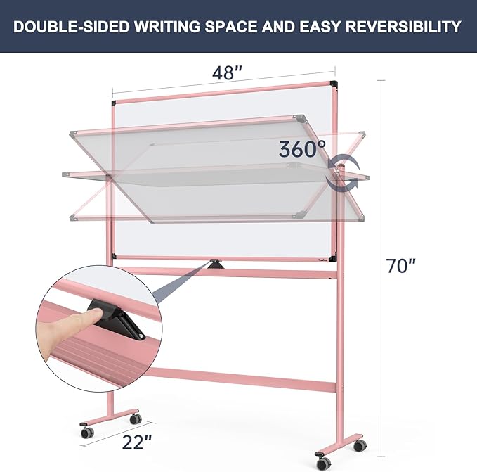 Mobile Whiteboard, 48x32 Inches Dry Erase Board - Image 3