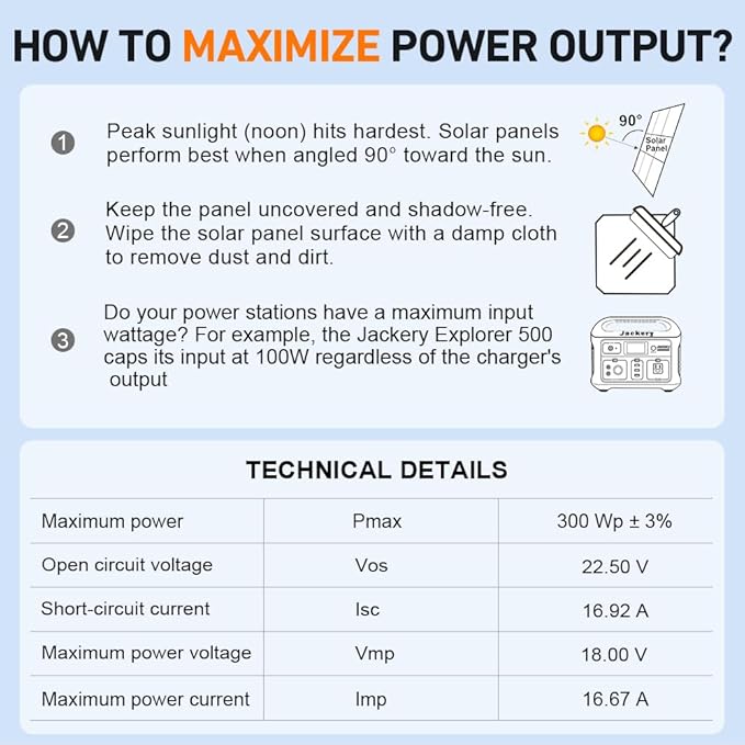 DOKIO 300W Portable Foldable Solar Panel Kit, - Image 9