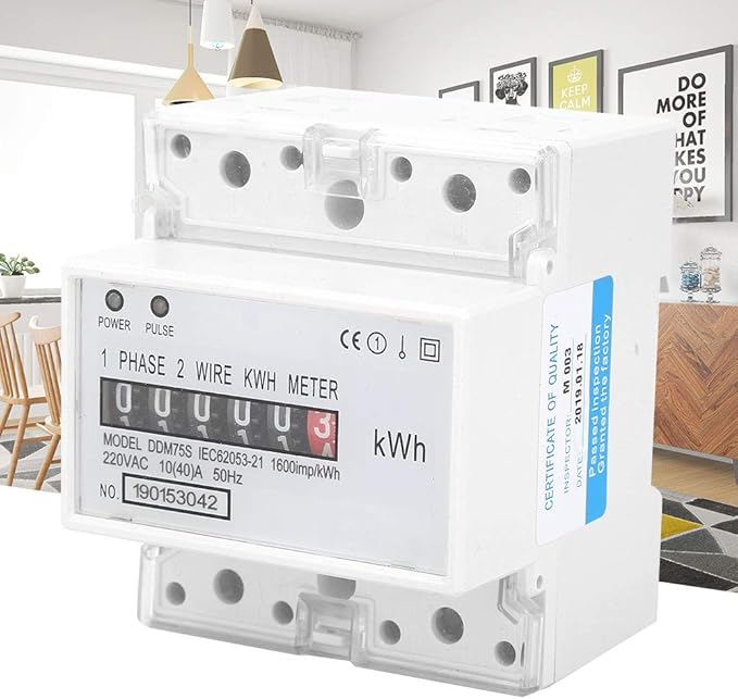 DDM75S Electric Meter, Single Phase 4P Din Rail Energy Meter LED Electricity - Image 2