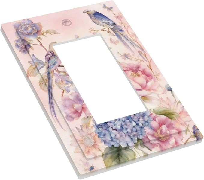 Bvtewkhz Floral Birds Morris 1 Gang Single Rocker Decorative Outlet Covers - Image 3