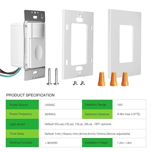 RAYZEEK Motion Sensor Light Switch, Single Pole, Ground Wire Required, OCC & - Image 8