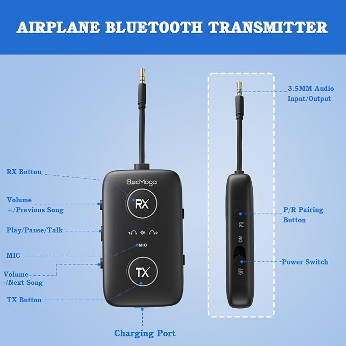 2025 Upgraded Airplane Bluetooth 5.4 Transmitter - Image 5