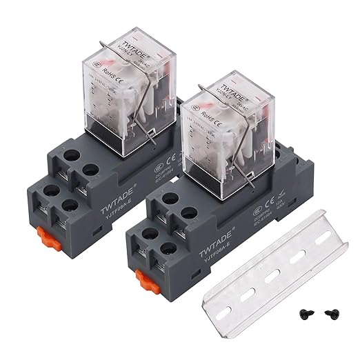 TWTADE/2PCS AC 24V Relay 10A Electromagnetic Power Coil Relay 10A 8 Pins 2DPT by TWTADE