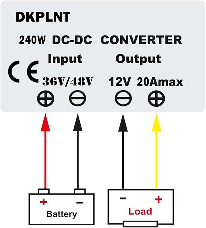 dkplnt 20A 240W 12v Golf Cart 48V 36V to 12V Converter Voltage Regulator - Image 5