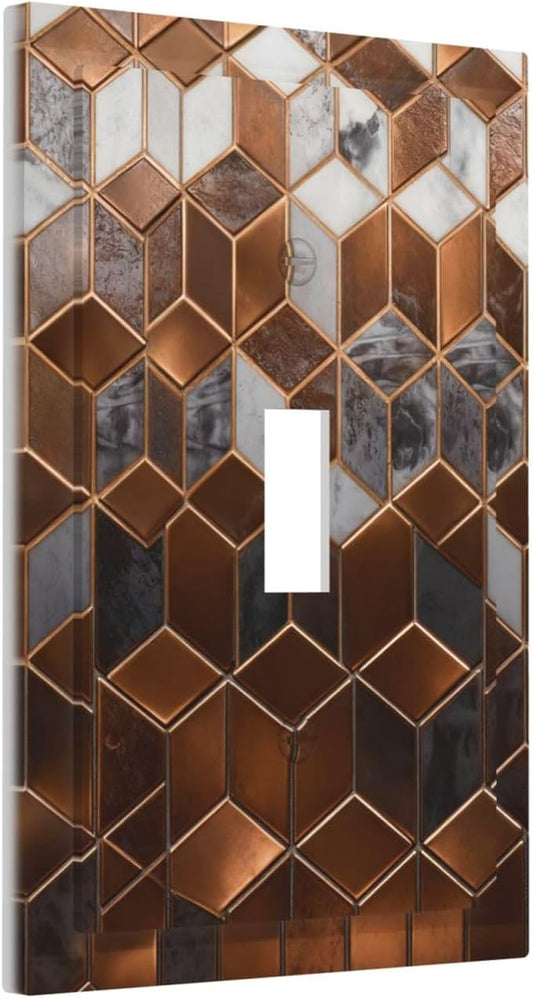 Bvtewkhz Brown Abstract Luxury Modern Geometric Cubic Marble 1 Gang Single by Unknown