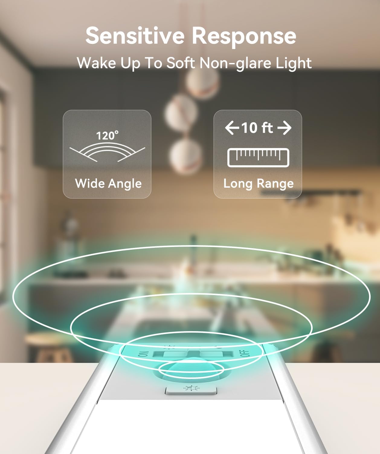 Under Cabinet Lighting, LED Motion Sensor Light Indoor, 2200mAh USB Rechargeable Closet Lights Battery Operated, Stick On Magnetic Wireless Dimmable Under Counter Lights for Kitchen(2 Pack)