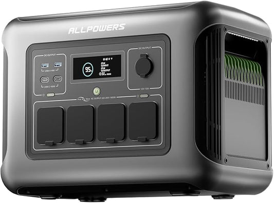 ALLPOWERS R1500 LITE Portable Power Station, 1056Wh LiFePO4 Battery Backup w/ 4 by ALLPOWERS