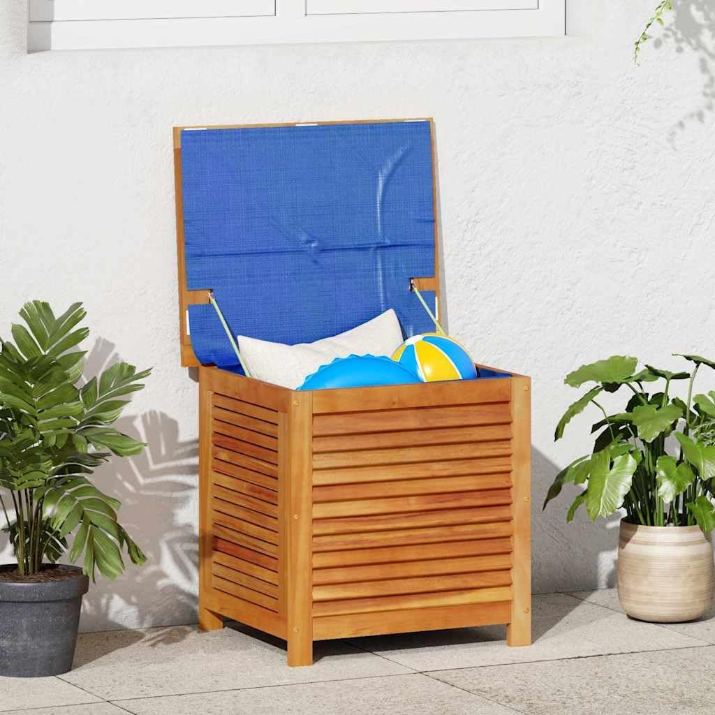 vidaxl garden storage box natural wood solid acacia shown in use