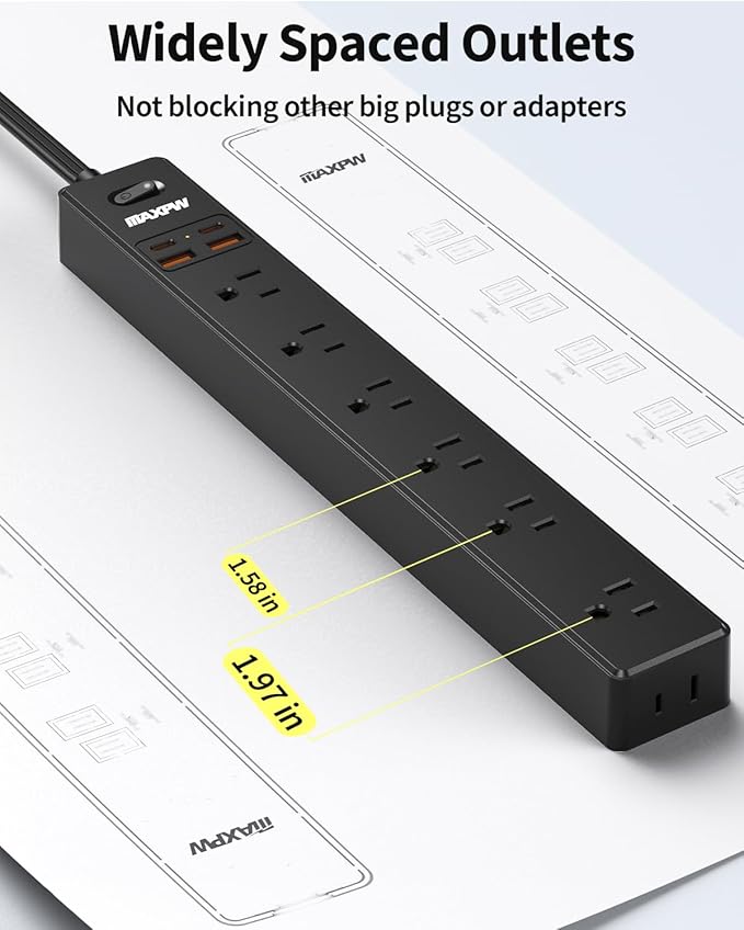 6 Ft Power Strip Surge Protector - Image 3