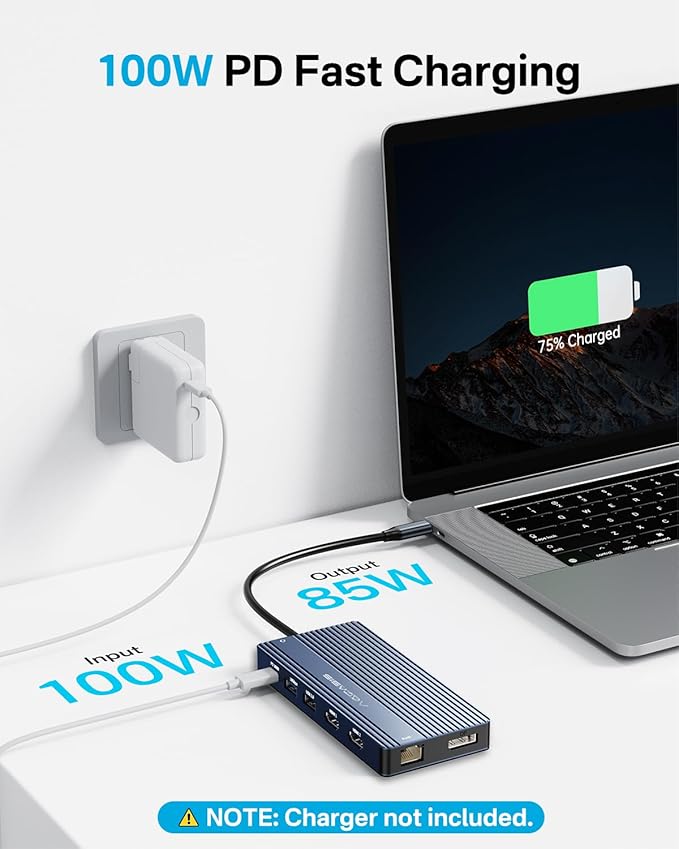 USB C Hub 14-1 USB C Docking Station Dual Monitor, - Image 7