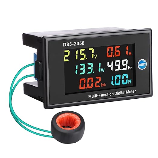 DROK AC Multimeter, AC 40-300V 100A 110V/220V Voltage Current Power Factor by DROK