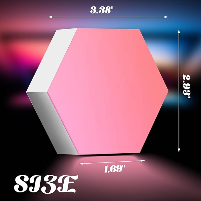 ODISTAR Remote Control Hexagon Wall Light, Smart Wall-Mounted Touch-Sensitive - Image 6