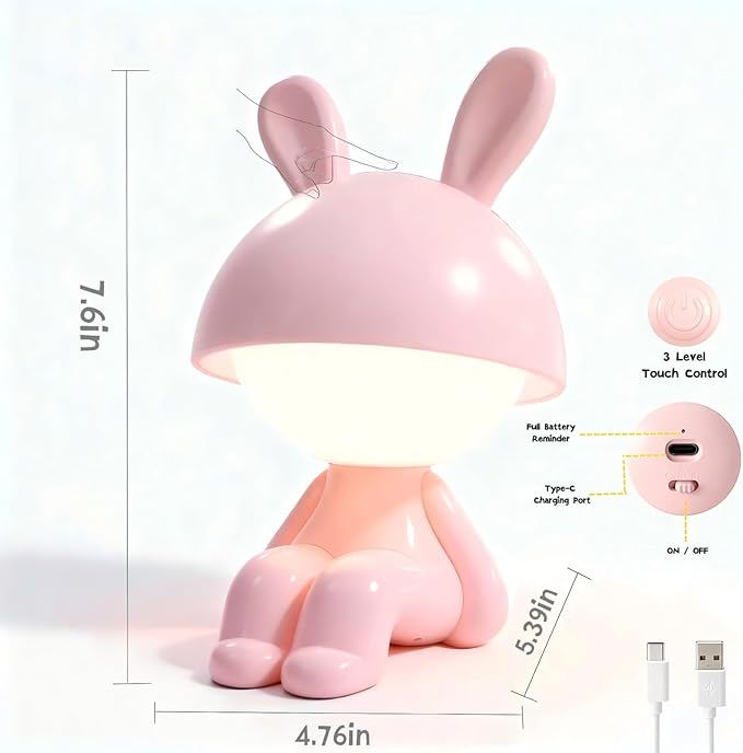 ShonlPin Night Light for Kids, Rechargeable Table Lamp, Touch Lamps for - Image 2