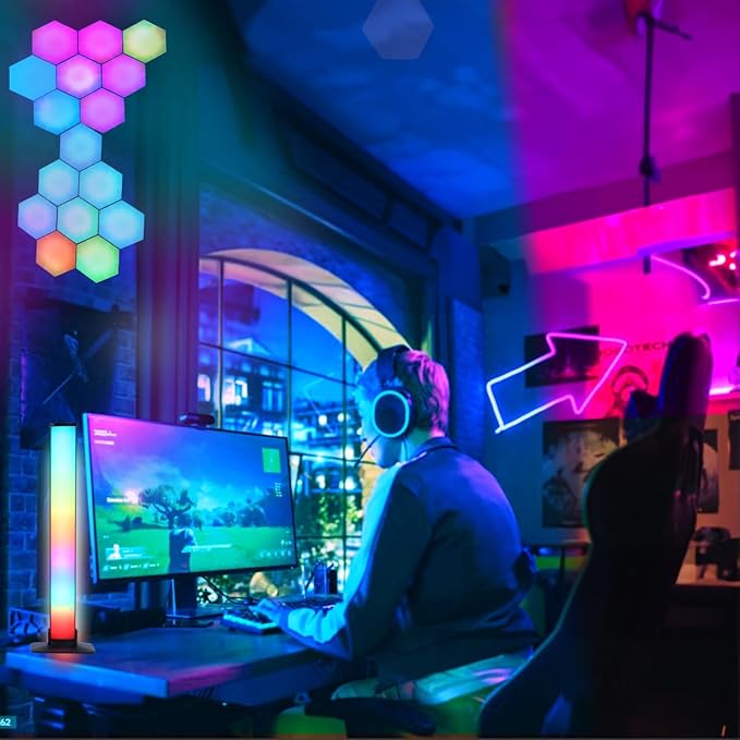 HEDCINLT Smart Hexagon Lights DIY Hexagon Led Light App & Remote Controlled & - Image 7