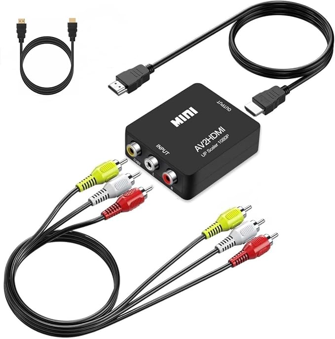 BD&M AV to HDMI Converter, RCA to HDMI, 1080P Mini RCA Composite CVBS Video by BD%26M