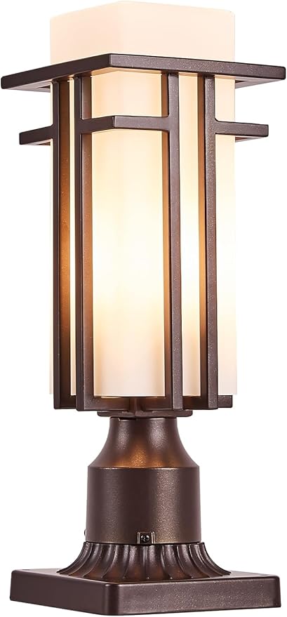 EERU Oil Rubbed Bronze Outdoor Post Lights, Waterproof Pole Mount Light Fixture by EERUOUTDOORLIGHTING