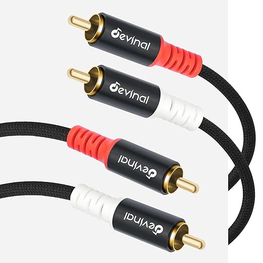 Devinal 10FT RCA Cables, 2RCA to 2RCA Audio Cable, Male Stereo RCA Cord by Devinal