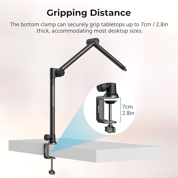 SMALLRIG Overhead 3-Section Desktop Camera Bracket, Damping Boom Arm Desk Mount - Image 6