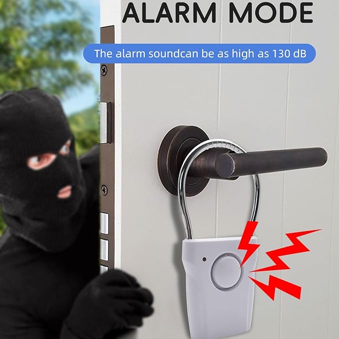 Door Alarm – ABS 120dB Battery Powered Vibration Sensor | Handle Entry Security - Image 4