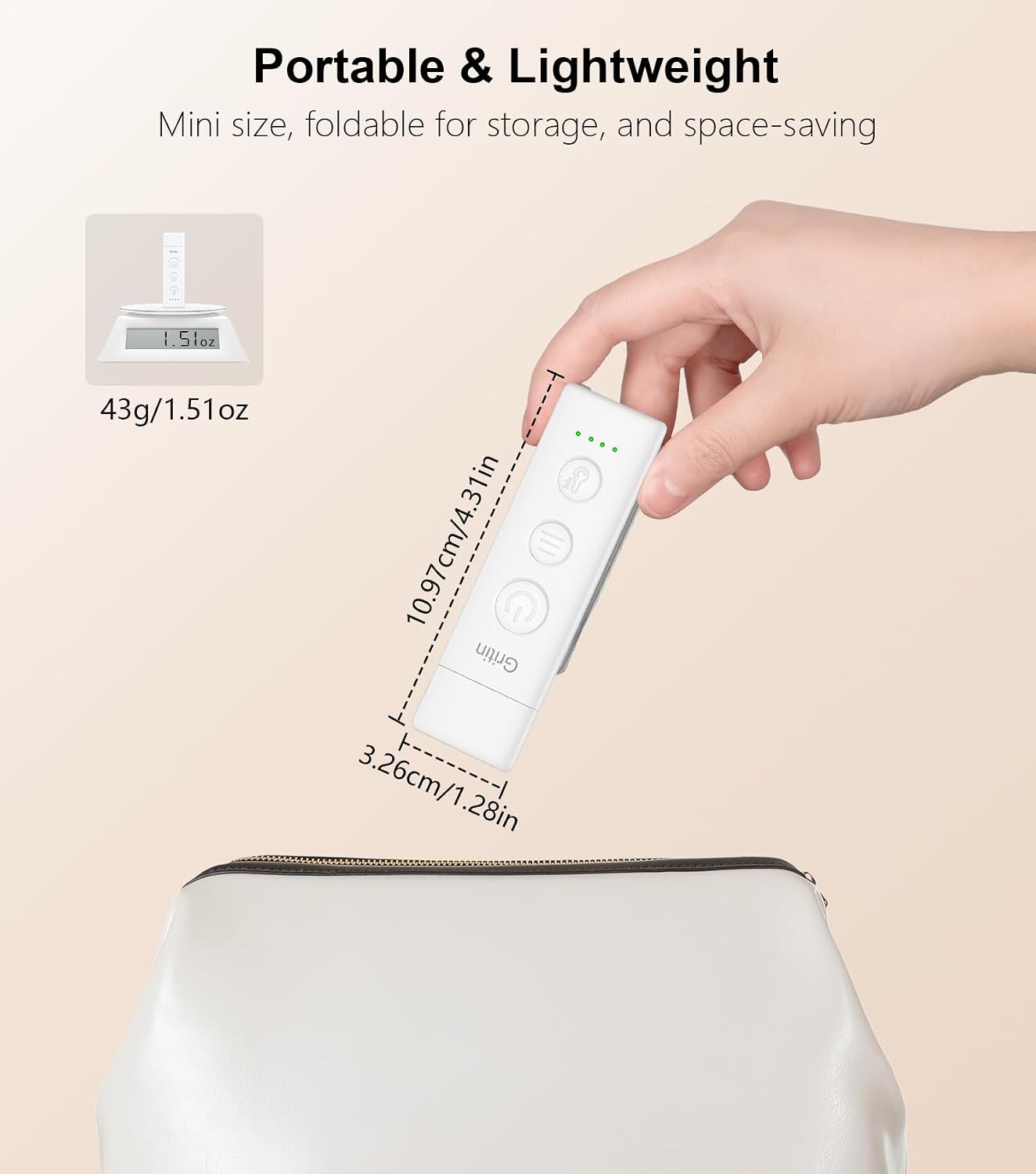 Gritin Book Light Rechargeable, Clip on LED Reading Light for Books in Bed | Eye Caring 3-Color & 5-Brightness, Stepless Dimming, Long Lasting, Compact Size Flexible Book Lamp for Bookworms
