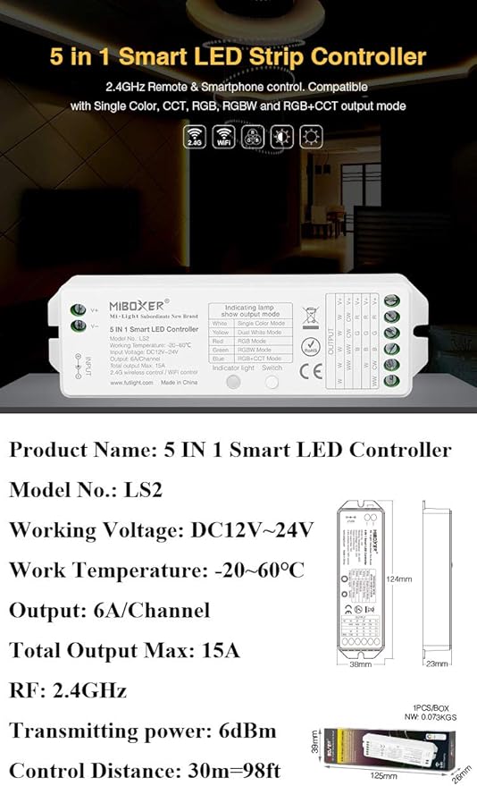 LGIDTECH LS2 LED Strip Lights 5 in 1 Controller, Compatible - Image 3