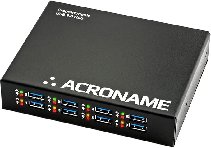 Acroname - Managed USB Switch/Hub 2 Computers - 9 Port, Fast Charge, Industrial by Acroname