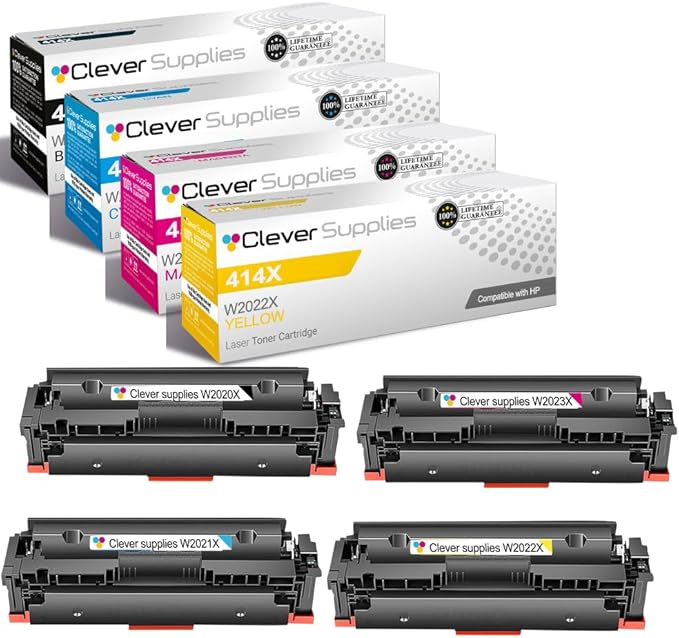 CS Replacement Compatible with HP 414X Toner Cartridge W2020X W2021X W2023X by CleverSupplies