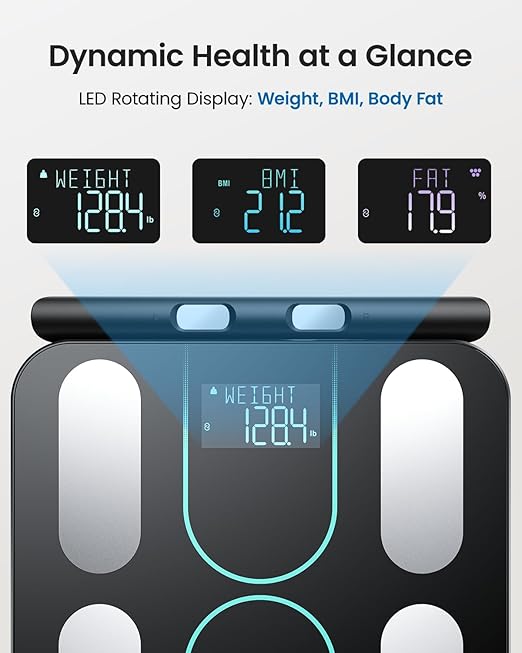 Smart Scale for Body Weight and Fat, 8-Electrode Full-Body Composition Scale - Image 2