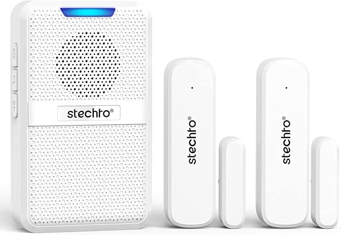 Door Chime, Wireless 600Ft Range 5 Levels Adjustable Volume Magnetic Door Open by stechro