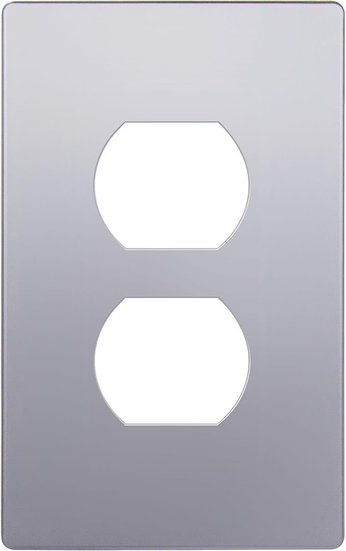 ENERLITES Elite Series Duplex Outlet Receptacle Cover, Screwless Wall Plate - Image 4