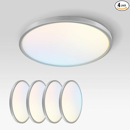 ASD LED 12" Round Flush Mount Ceiling Light Fixture, Low Profile Surface by ASDLightingCorporation