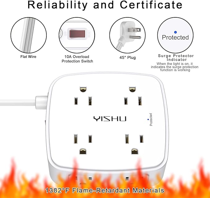 6 Ft Surge Protector Power Strip - Image 6