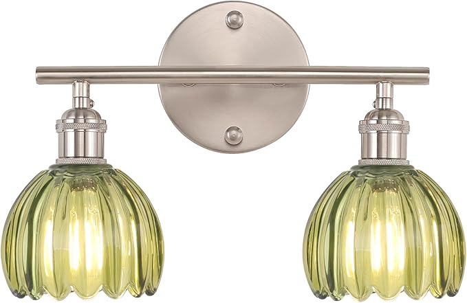 Shenmoyl Bathroom Light Fixtures, 2-Light Vanity Wall Light Over Mirror by Shenmoyl