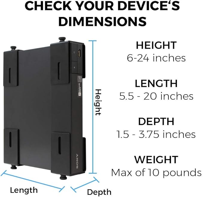 HumanCentric Adjustable Device Wall Mount, Cable Box and Modem Bracket - Image 3