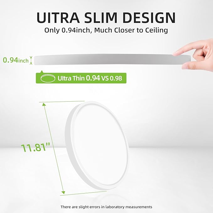 hykolity 2 Pack 12 Inch Selectable CCT LED Round Flat Panel Light, 24W - Image 6