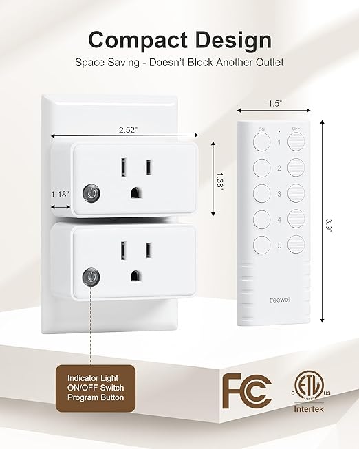 TREEWELL Remote Control Outlet, 200FT Long Range Wireless Light Switch - Image 5