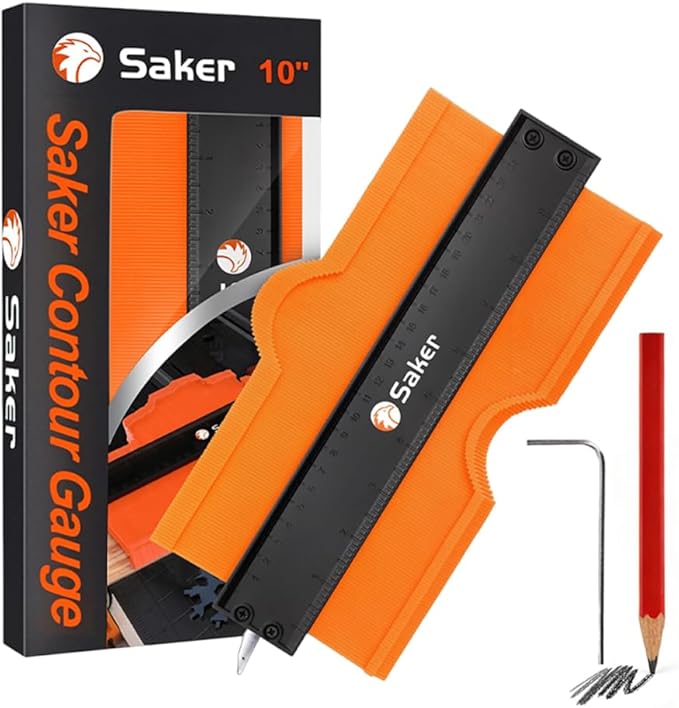 Saker Contour Gauge Tool for Woodworking & DIY, Profile Gauge by Saker