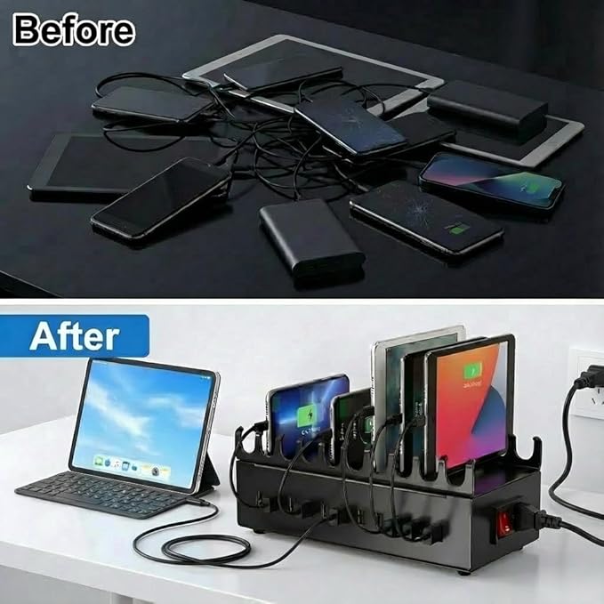 300W Charging Station for Multiple Devices, 22-Port Charger Stations for iPad - Image 4
