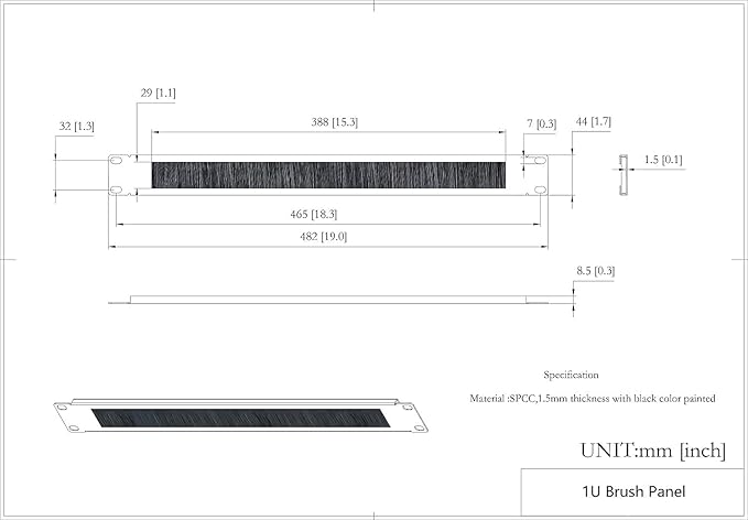 QiaoYoubang 10 Pack 1U Horizontal Rack Mount Cable Management Panel - Image 2