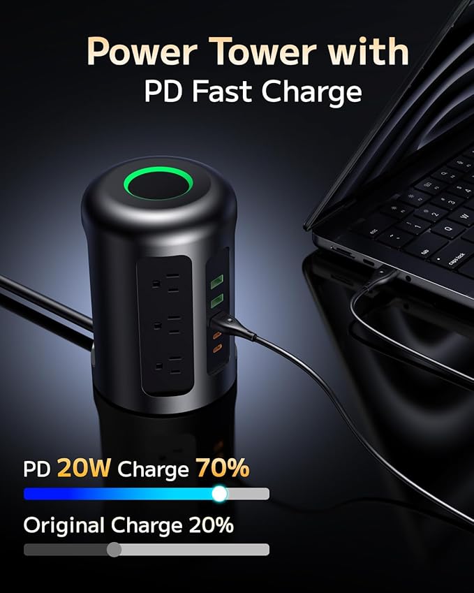 Yegosh Power Strip Tower Surge Protector - Image 4