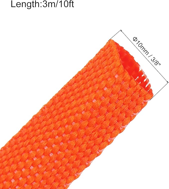 MECCANIXITY Braided Cable Sleeves Heat Shrinkable Fabric Sleeving, 3/8" 10ft - Image 2