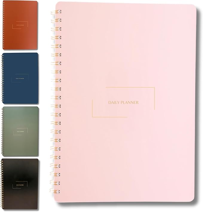 Undated Daily Planner | 8.25” x 11.75” To Do List Notebook | Work Productivity by MerelyHome