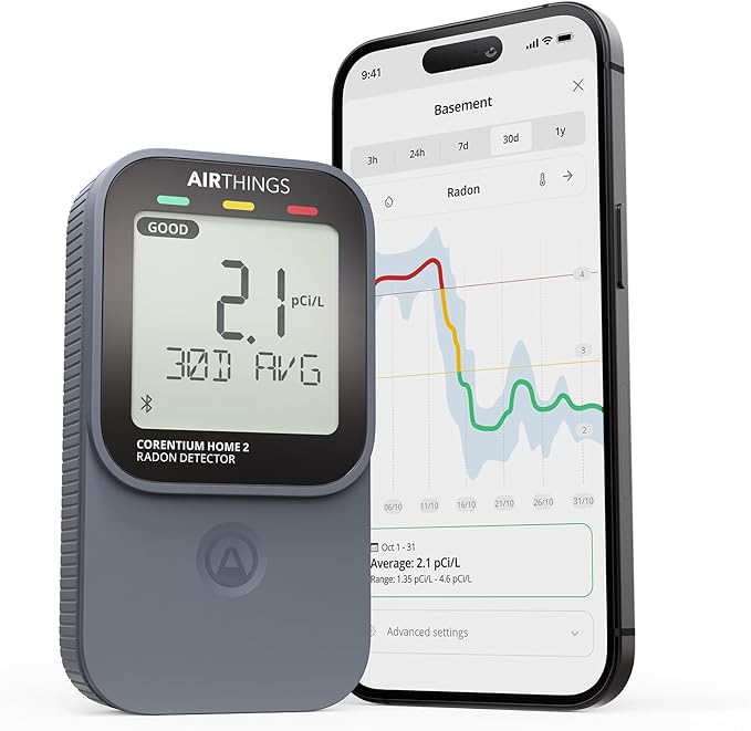 Airthings 325 Corentium Home 2 Smart Digital Radon Detector by Airthings