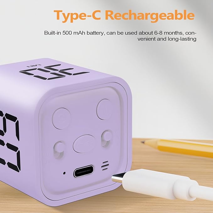 GuDoQi Multi-Function Cube Timer, 5/10/30/60 Min & Custom Count Down, Included - Image 6