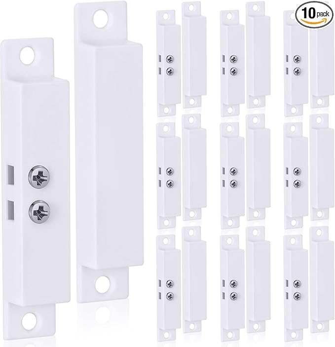 Tellegloww 10 Sets NC Wired Surface Mounted Alarm Magnetic Door Contact Sensor by Tellegloww
