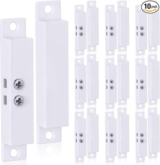 Tellegloww 10 Sets NC Wired Surface Mounted Alarm Magnetic Door Contact Sensor by Tellegloww