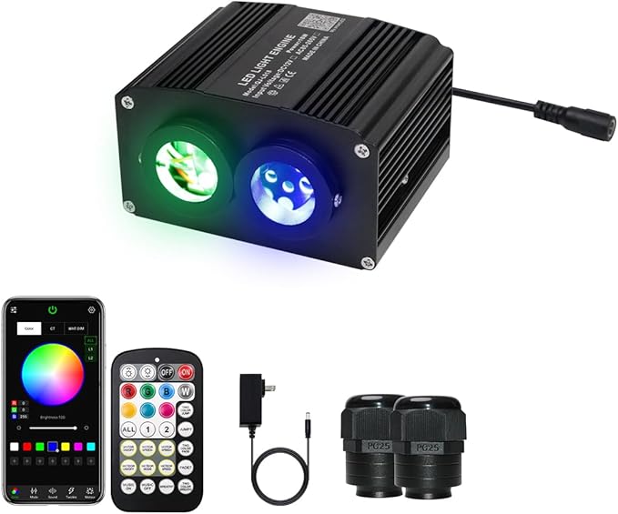 AZIMOM Dual Color 18W Twinkle Fiber Optic Starlight Box by AZIMOM