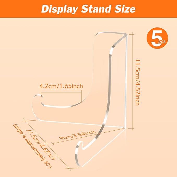 Dooiclear 5 Pack Acrylic Display Stand, Plate Stand - Image 2